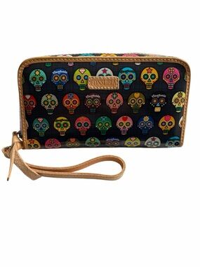 EUC Consuela Tiny Legacy Black Sugar Skull Wristlet Wallet - RETIRED! Like New